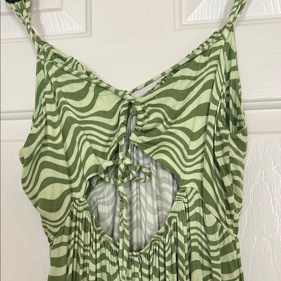Wild Fable Green Animal Print Maxi Dress Sz L - Picture 6 of 13